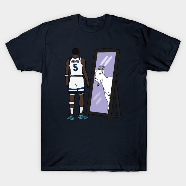 Anthony Edwards Mirror GOAT T-Shirt by rattraptees